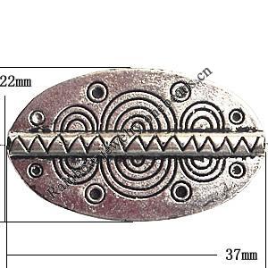 Tibetan Twist Lead-Free Zinc Alloy Jewelry Findings 37x22mm hole=1mm Sold per pkg of 200