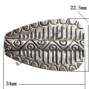 Tibetan Twist Lead-Free Zinc Alloy Jewelry Findings 34x22.5mm hole=1.5mm Sold per pkg of 150