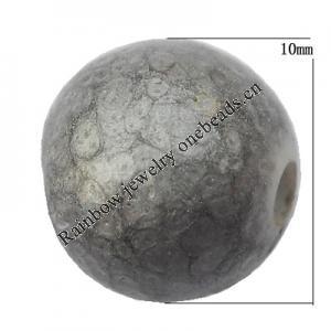 Imitate Gemstone Acrylic Beads, Round 10mm Hole:2.2mm, Sold by Bag