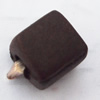 Imitate Wood Acrylic Beads, Cube 7x8mm Hole:3mm, Sold by Bag