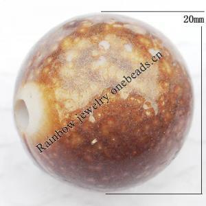 Imitate Gemstone Acrylic Beads, Round 20mm Hole:3mm, Sold by Bag