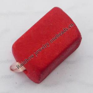 Imitate Wood Acrylic Beads, Rectangle 11x6mm Hole:2mm, Sold by Bag