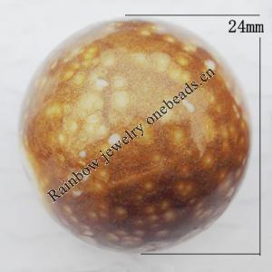 Imitate Gemstone Acrylic Beads, Round 24mm Hole:4mm, Sold by Bag