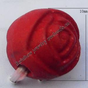 Imitate Wood Acrylic Beads, Flower 10mm Hole:2mm, Sold by Bag