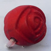 Imitate Wood Acrylic Beads, Flower 10mm Hole:2mm, Sold by Bag