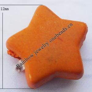 Imitate Wood Acrylic Beads, Star 12mm Hole:3mm, Sold by Bag