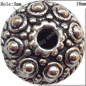 Tibetan Flat Round Lead-Free Zinc Alloy Jewelry Findings 18x14mm hole=3mm Sold per pkg of 150