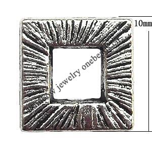 Tibetan Square Lead-Free Zinc Alloy Jewelry Findings 10x10mm Sold per pkg of 600