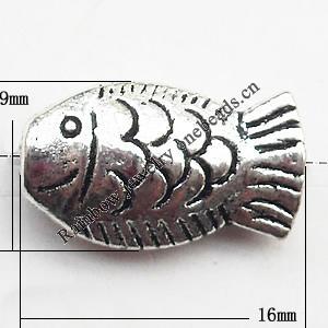 Tibetan Animal Lead-Free Zinc Alloy Jewelry Findings 16x9mm hole=1mm Sold per pkg of 500