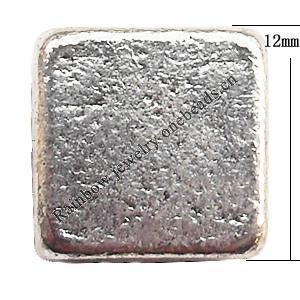 Tibetan Square Lead-Free Zinc Alloy Jewelry Findings 12mm hole=6mm Sold per pkg of 150