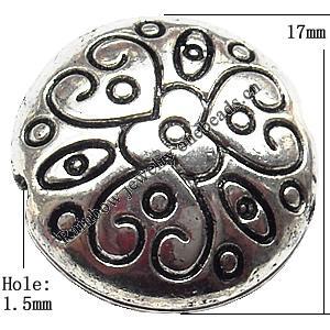 Tibetan Twist Lead-Free Zinc Alloy Jewelry Findings 17mm hole=1.5mm Sold per pkg of 150