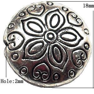 Tibetan Twist Lead-Free Zinc Alloy Jewelry Findings 18mm hole=2mm Sold per pkg of 150