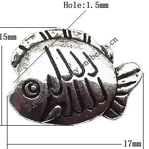 Tibetan Animal Lead-Free Zinc Alloy Jewelry Findings 17x15mm hole=1.5mm Sold per pkg of 200
