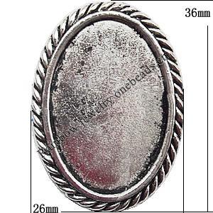 Tibetan Flat Oval Lead-Free Zinc Alloy Jewelry Findings 32x36mm Sold by Bag