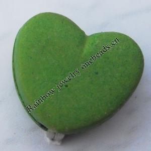 Imitate Wood Acrylic Beads, Heart 12x7mm Hole:3mm, Sold by Bag
