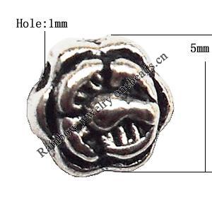 Tibetan Flower Lead-Free Zinc Alloy Jewelry Findings 5x5mm hole=1mm Sold per pkg of 3000