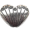 Tibetan Heart Lead-Free Zinc Alloy Jewelry Findings 22x28mm hole=1mm Sold per pkg of 150