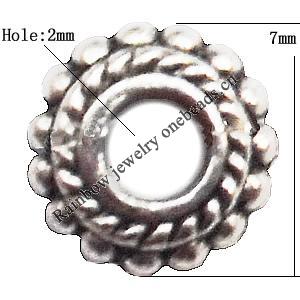 Tibetan Lead-Free Zinc Alloy Jewelry Findings 7mm hole=1mm Sold per pkg of 2000