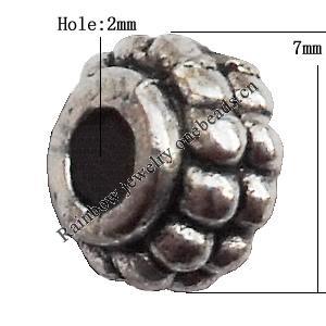 Tibetan Lead-Free Zinc Alloy Jewelry Findings 5x7mm hole=2mm Sold per pkg of 1000