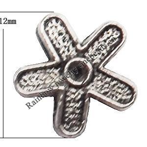 Tibetan Flower Lead-Free Zinc Alloy Jewelry Findings 12mm hole=1mm Sold per pkg of 300