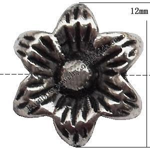 Tibetan Flower Lead-Free Zinc Alloy Jewelry Findings 12mm hole=1mm Sold by Bag