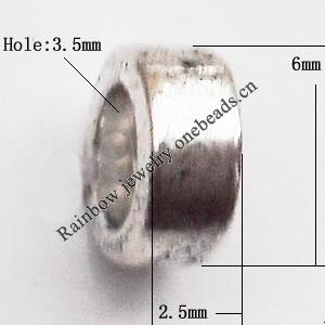 Tibetan Donut Lead-Free Zinc Alloy Jewelry Findings 2.5x6mm hole=1mm Sold per pkg of 2000