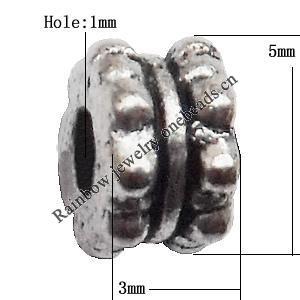 Tibetan Lead-Free Zinc Alloy Jewelry Findings 3x5mm hole=1mm Sold per pkg of 3000