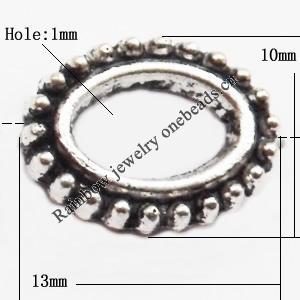 Tibetan Lead-Free Zinc Alloy Jewelry Findings 13x10mm hole=1mm Sold by Bag