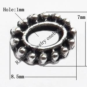 Hollow Flat Oval Lead-Free Zinc Alloy Jewelry Findings 8.5x7mm hole=1mm Sold by Bag