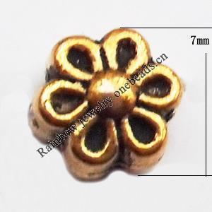 Tibetan Flower Lead-Free Zinc Alloy Jewelry Findings 7mm hole=1mm Sold per pkg of 1000