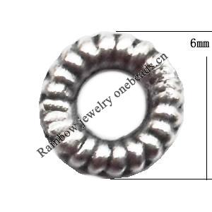 Tibetan Donut Lead-Free Zinc Alloy Jewelry Findings 6mm hole=2.5mm Sold per pkg of 5000