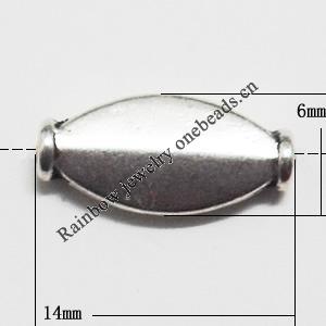 Tibetan Lead-Free Zinc Alloy Jewelry Findings, 14x6mm Hole=1mm, Sold per pkg of 200