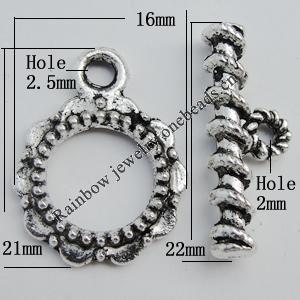 Clasp, Zinc alloy Jewelry Finding Lead-Free, Ring 16x21mm hole=2.5mm, Sold by KG