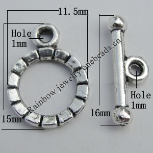 Clasp, Zinc alloy Jewelry Finding Lead-Free, Ring 11.5x15mm hole=1mm, Sold by KG