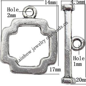 Clasp, Zinc alloy Jewelry Finding Lead-Free, Ring 17x14mm hole=1mm, Sold by KG