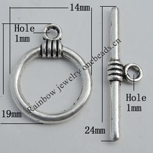 Clasp, Zinc alloy Jewelry Finding Lead-Free, Ring 19x14mm hole=1mm, Sold by KG