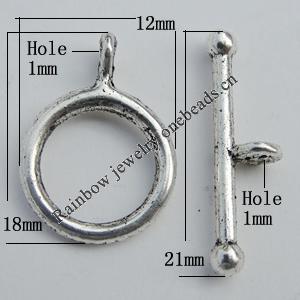 Clasp, Zinc alloy Jewelry Finding Lead-Free, Ring 18x12mm hole=1mm, Sold by KG