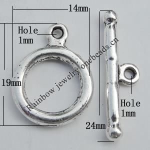 Clasp, Zinc alloy Jewelry Finding Lead-Free, Ring 19x14mm hole=1mm, Sold by KG