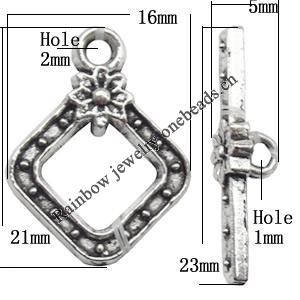 Clasp, Zinc alloy Jewelry Finding Lead-Free, Ring 21x16mm hole=2mm, Sold KG