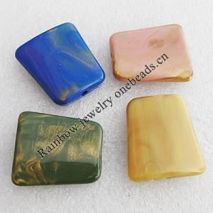 Solid Acrylic Beads, Mix color Trapezoidal 31x28mm hole:3mm, Sold by Bag