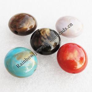 Solid Acrylic Beads, Mix color Flat Round 17x11mm hole:2mm, Sold by Bag