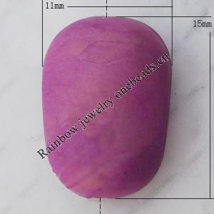 Imitate Wood Acrylic Beads, Flat Drum 15x11mm Hole:2mm, Sold by Bag