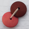 Imitate Wood Acrylic Beads, Coin 12x4mm Hole:1mm, Sold by Bag