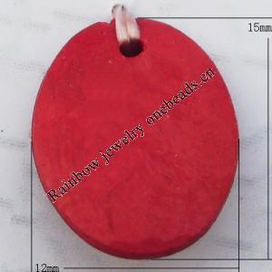 Imitate Wood Acrylic Beads, Flat Oval 12x15mm Hole:1mm, Sold by Bag