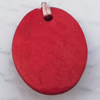 Imitate Wood Acrylic Beads, Flat Oval 12x15mm Hole:1mm, Sold by Bag