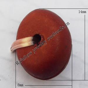 Imitate Wood Acrylic Beads, Flat Oval 8x14mm Hole:2mm, Sold by Bag