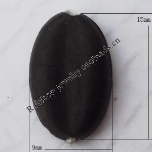 Imitate Wood Acrylic Beads, Flat Oval 15x9mm Hole:1.5mm, Sold by Bag