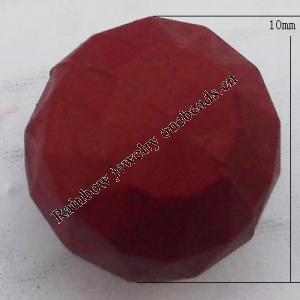 Imitate Wood Acrylic Beads, Faceted Round 10mm Hole:2mm, Sold by Bag