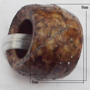 Imitate Gemstone Acrylic Beads, Column 6x8mm Hole:4mm, Sold by Bag