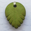 Imitate Wood Acrylic Beads, Leaf 15x20mm Hole:2mm, Sold by Bag